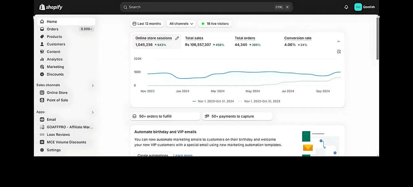 Qoolish: Store sales up 458% with Google Ads, SEO and Shopify working together.